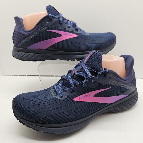 Brooks Shoes - Brooks Anthem 5 1203651B436 Womens Blue Pink Lace Up Low Top Running Shoes 10B